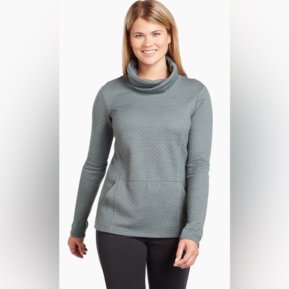 KUHL ATHENA PULLOVER SHIRT pewter green size medium